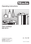 Miele Cooktop KM2012G Manual