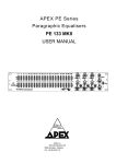 Apex PE-133 - User manual