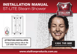 INSTALLATION MANUAL ST-LITE Steam Shower