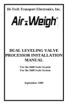 DUAL LEVELING VALVE PROCESSOR INSTALLATION MANUAL