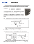 Maintenance Bypass Switch (MBS) operation & Installation Manual