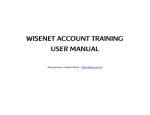 WISENET ACCOUNT TRAINING USER MANUAL