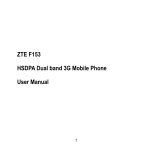 ZTE F153 HSDPA Dual band 3G Mobile Phone User Manual