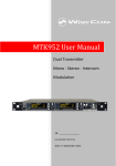 MTK952 User Manual - Pro Audio & Television