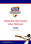 Weet-Bix MyCricket User Manual - Tiger Land