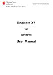 EndNote X7 User Manual - Charles Sturt University