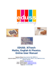 EDUSS® XiTeach Maths, English & Phonics. Online User Manual