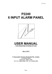P2240 6 INPUT ALARM PANEL USER MANUAL