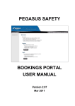 PEGASUS SAFETY BOOKINGS PORTAL USER MANUAL