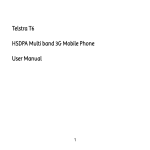 Telstra T6 HSDPA Multi band 3G Mobile Phone User Manual