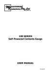 100 SERIES Self-Powered Contents Gauge USER MANUAL