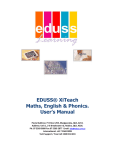 EDUSS® XiTeach Maths, English & Phonics. User's Manual