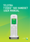 TELSTRA T-VOICE® 502 HANDSET USER MANUAL