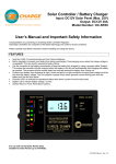 Solar Controller / Battery Charger User's Manual and Important