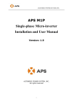 APS M1P Single-phase Micro-inverter Installation and User Manual