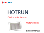Electric Instantaneous Water Heaters Service manual