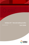 Validator-NTf Network/Cabling Certifier User's Guide