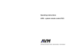 Operating instructions AVM – system remote control RC3