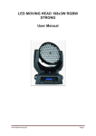 LED MOVING HEAD 108x3W RGBW STRONG User Manual