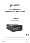 USER MANUAL for digital indicator with U/I input