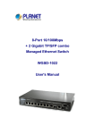 + 2 Gigabit TP/SFP combo Managed Ethernet Switch User's Manual