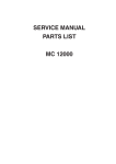 SERVICE MANUAL PARTS LIST MC 12000