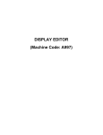 Service Manual: (A997), RE8, CCDE6, Editor Display, AR-DE80