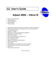 Adash 4900 – Vibrio III fflfflfflffl User's Guide