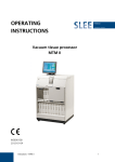 OPERATING INSTRUCTIONS Vacuum tissue processor MTM II