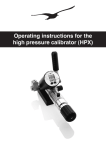 Operating instructions for the high pressure calibrator (HPX)