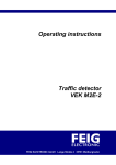 Operating instructions Traffic detector VEK M2E-2