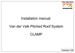 Installation manual Van der Valk Pitched Roof System