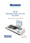 FPT-H1 Horizontal Friction, Peel, and Tear Tester. User Manual