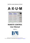 REMOTE CONTROL User Manual - D&R Broadcast Mixing Consoles