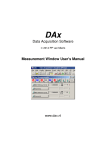 Data Acquisition Software Measurement Window User's Manual