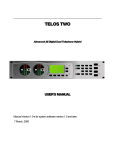 Telos TWO User's Manual, Version 1.0