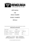 USER MANUAL FOR SINGLE CHAMBER DOUBLE