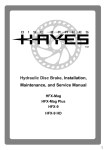 Hydraulic Disc Brake, Installation, Maintenance, and Service Manual