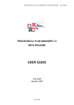 USER GUIDE - Pedagogical Plan Manager
