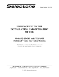 USER'S GUIDE TO THE INSTALLATION AND OPERATION OF THE