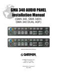 GMA 340 AUDIO PANEL installation Manual