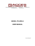 MODEL PCI-IIRO-8 USER MANUAL