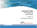 FlexSet-IP 280S Telephone User Guide (for Coral Sea Softswitch