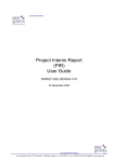 Project Interim Report (PIR) User Guide