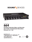 Sound Devices 664 - User Guide and Technical Information