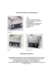 Transsonic Ultrasonic Cleaning Units Operating Instructions