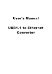 User's Manual USB1.1 to Ethernet Converter