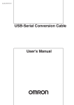 USB-Serial Conversion Cable CS1W-CIF31 User's Manual