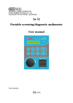 Sa-52 Portable screening/diagnostic audiometer User manual