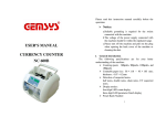 USER'S MANUAL CURRENCY COUNTER NC 600B